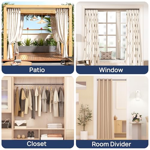 ENJOYBASICS 2 Pack Tension Curtain Rod, 32-78" Adjustable, Stable, Bronze | Secure Hold with Strong Spring & Non-Slip Ends, No-Drill, No Tools, Sag-Resistant, Waterproof, Fits Windows, Showers & Closet - color: Bronze, size: 32-78"