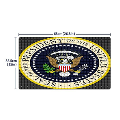 FCZ Bath Tub Mat Non Slip Shower Mat Seal President of The United States 26.8x15 inches Rectangular Polyester PVC Machine Washable - color: Seal President of the United States
