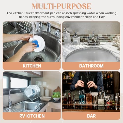 Teenyyou an Oval Hole White Faucet Mat Kitchen Sink 17.32" x 4.6" | Bathroom Faucet Absorbent Mat, Diatomite Splash Guard, Quick Drying Drip Catcher, Hole 6.22" x 2.28" - color: White, style: an Oval Hole