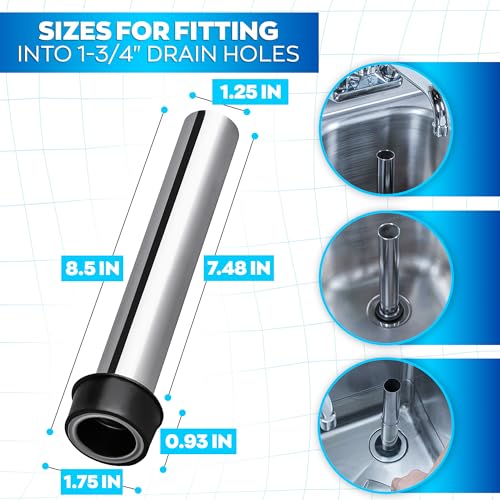 Bar Sink Stopper - Stainless Steel Overflow Pipe, Fits 1.75 In Drain | Lightweight Sink Plug - Rust-Resistant Metal, Simple to Use and Easy to Install | Good for Kitchen, Home, and Commercial Use - style: 1 Pack