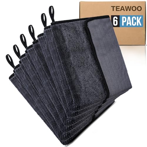 TEAWOO Shiny Wipes Shower Cleaning Cloth, Ultra Absorbent Car Drying Towel, 2 Pack 16 x 24 inch Microfiber Cleaning Cloth for Car, Bath & Househood - size: 6PCS 15.7*23.6 inch