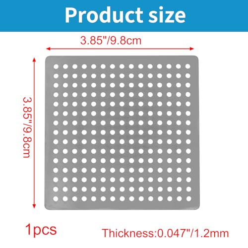 Square Drain Cover Grates,3.85" x 3.85" 304 Stainless Steel Drainage Grate Cover Replacement Floor Drain Strainer for Shower, Bathroom Floor, Balcony, and Outdoor Garden Drains - size: 3.85" x 3.85"