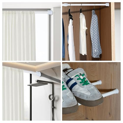 Tension Rods, 6 Pack Adjustable Spring Steel Cupboard Bars 10-16 Inches Tension Curtain Rod Shower Rod Closet Rod Small Shower Curtain Rod, (White, 10-16 in-6 Pcs) - color: White, size: 10-16"-6Pcs