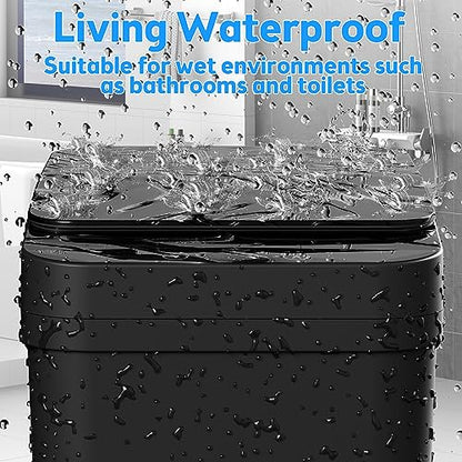 Bathroom Trash Can with Lid, KOEYLE 2 Pack 2.2 Gallon Automatic Touchless Garbage Can, Small Motion Sensor Smart Trash Can, Slim Waterproof Trash Bin for Bedroom, Bathroom, Office, Living Room (Black) - color: 2 Pack 2.2 Gallon Black