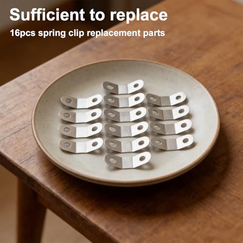 16pcs Pop-Up Clevis Clips Compatible with Danco 34807, Stainless Steel U-Shaped Spring Clip for Bathroom Sink and Tub Drain Linkage Assembly Repair