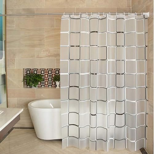 Plastic Shower Liner - Premium EVA 5G Shower Curtain Liner with Rustproof Grommets and 3 Weighted Magnets, Waterproof Shower Curtain for Bathroom(Classic Square, 72”*72”) - color: Classic Square, size: 72”*72”