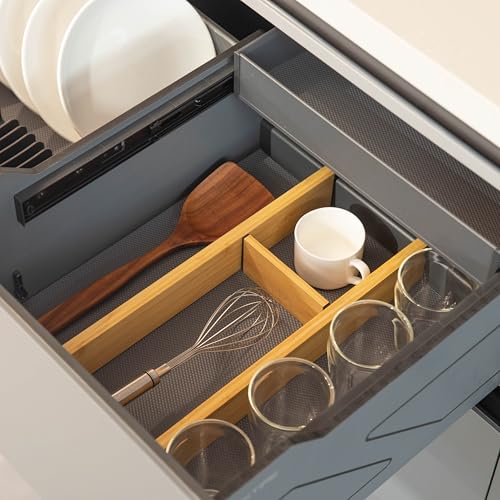 Expandable & Adjustable Drawer Organizer with 4 Dividers & 4 Inserts Storage Solution for Home Office Dresser Desk Kitchen Bedroom Closet Separator for Socks Cutlery Clothes and Accessories - size: 8 Piece