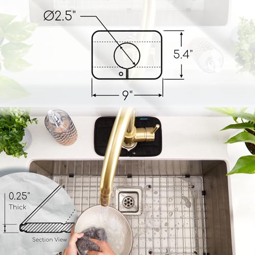 Ternal The Original Sinkmat Drip Catcher & Splash Guard, Faucet Mat for Sinks Absorbent Microfiber, Machine Washable Counter Protector & Drying Mat for Kitchen, Bathroom or RV [Black, Mini, 1 Pack] - size: 9in Mini