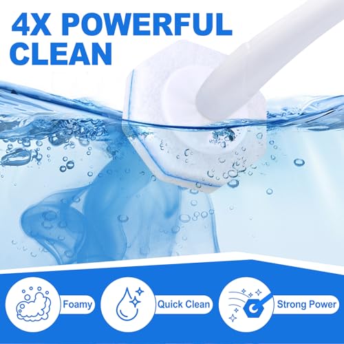 100 Pack Toilet Brush Refills, Disposable Toilet Cleaning Pads | Textured Toilet Scrubber Replacement Heads for Bathroom Cleaning, Designed for Everyday Household Use - size: 1 Count (Pack of 100)