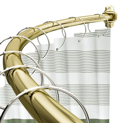 Chrsouly Curved Shower Curtain Rod, Adjustable 40-72 Inches Curved Shower Rod, Rust proof Expandable Curved Shower Rods for Bathroom, Bathtub, Need to Drill, Gold - color: Gold