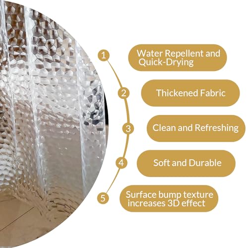 NTBAY EVA Shower Curtain Liner, 72 x 78, 6 Gauge, Clear Water Cube | Water-repellent EVA Liner with 3 Bottom Magnets, 12 Reinforced Grommets, and 12 Plastic Hooks - color: Clear Water Cube, size: 72"W x 78"L (Pack of 1)