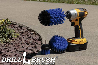 Blue Medium Stiffness Boat Brush Cleaning Set - Pool Liner Cleaning Tools Supplies - Pool Cleaner - Professional Aquarium Cleaner Set - Car Wash Detailing and Scrubbing Brush Kit – Boat Scrubber - color: Blue