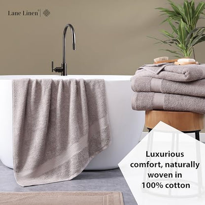 LANE LINEN Bath Sheets Quick Dry 100% Cotton 2 Pack Oversized - Platinum | Hotel Bath Sheets - Oversized & Roomy, Lightweight & Breathable, Fade-Resistant Color, Classic Terry Weave, Densely Woven - color: 05: Platinum, size: 2 Piece Bath Sheets