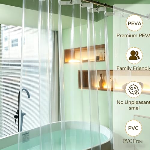 74 Inch Shower Curtain Liner with 6 Weighted Magnets, PEVA Heavy Duty Clear Plastic Waterproof Vinyl 72x74 Shower Liner Long for Shower Stall,No Smell - color: 8g-clear, size: 72"W x 74"L (Pack of 1)