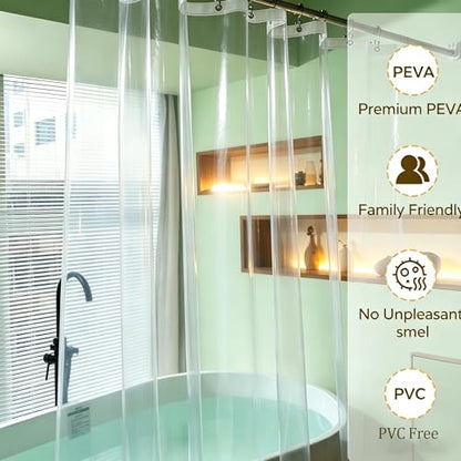 74 Inch Shower Curtain Liner with 6 Weighted Magnets, PEVA Heavy Duty Clear Plastic Waterproof Vinyl 72x74 Shower Liner Long for Shower Stall,No Smell - color: 8g-clear, size: 72"W x 74"L (Pack of 1)