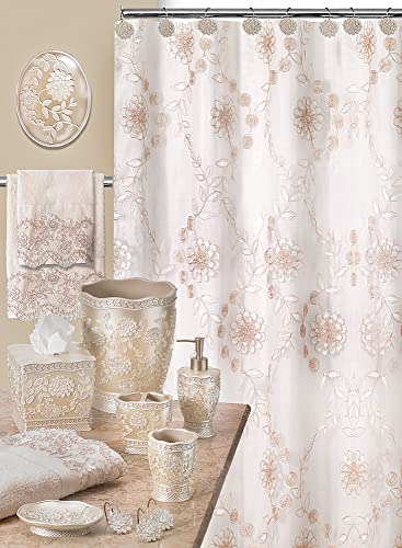 Zahari Home Rose Vine Bathroom Towel Set - 3 Piece Towel Set in Beige - Modern Decor, Unique Design - color: Rose Vine, style: 3 Piece Towel Set