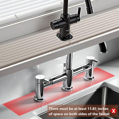 Sink Stone Faucet Mat 23.6 X 3.9 inch Absorbent Faucet Mat Diatomite Sink Drying Stone for Kitchen Bathrooms ( White ) - color: White