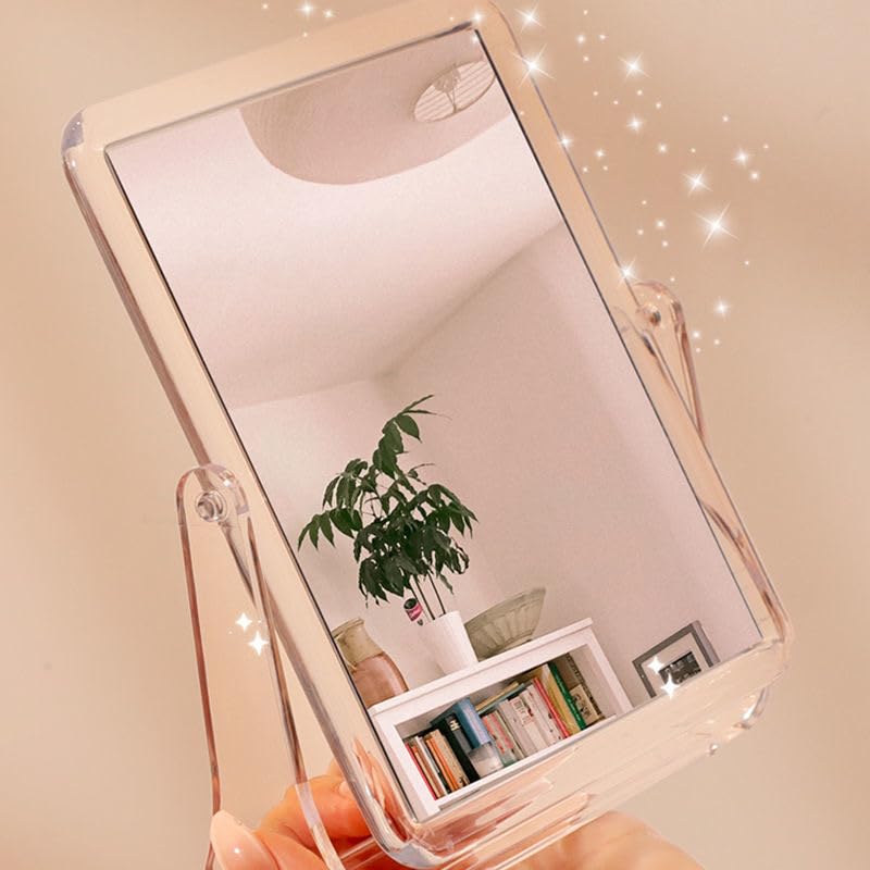 Vanity Mirror Make up Mirrors on Stand Double Sided Desk Makeup | Tabletop Mirror Travel Portable Folding Table Mirror with Stand Bathroom for Dressing