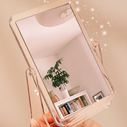 Vanity Mirror Make up Mirrors on Stand Double Sided Desk Makeup | Tabletop Mirror Travel Portable Folding Table Mirror with Stand Bathroom for Dressing