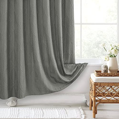 Grey Shower Curtain for Bathroom, 3D Embossed Textured Fabric Shower Curtain, Modern Farmhouse Chic Soft Cloth Shower Curtain Set, 72x72 - color: Grey, size: 72"W x 72"L (Pack of 1)