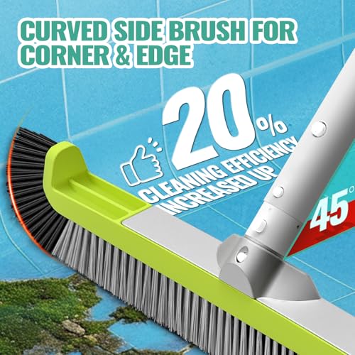 18" Pool Brush Head - Scrub Brush, Curved Ends, Fits Φ1.25” Poles | Scrub Brushes for Cleaning Swimming Pool Walls, Tile, Fiberglass, Flooring and Vinyl Pools, Green & Black & Gray - color: Black & Gray
