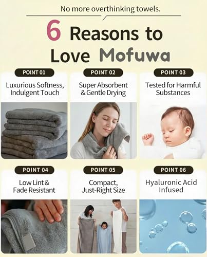 Microfiber Bath Towels Set, Compact Size 20 x 43 in, Hyaluronic Acid-Infused, Soft on Skin, 4 Pack, Quick Dry, Absorbent (Linen White) - color: Linen White