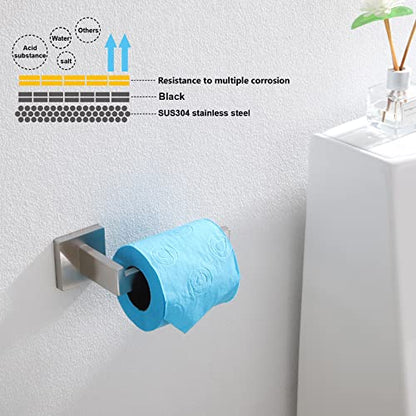 KOKOSIRI Toilet Paper Roll Holder Brushed Nickel Toilet Paper Holder Stainless Steel for Kitchen Bathroom Dispenser Wall Mounted, 2 Pack, B2003BR-P2 - color: Brushed Nickel, size: Without Shelf(2 Pack)