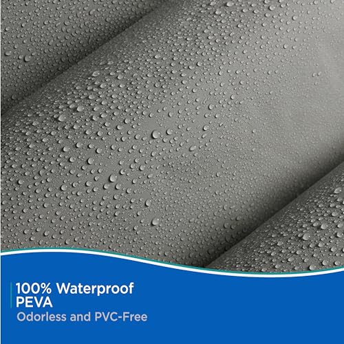 Kenney KN41439 Medium Weight 5 Gauge Waterproof PEVA Shower Curtain Liner with Rust-Resistant Metal Grommets and Weighted Magnetic Hem for Bathroom, 70" W x 72" H, Gray, 1-Pack - color: Grey, size: 70"W x 72"L (Pack of 1)