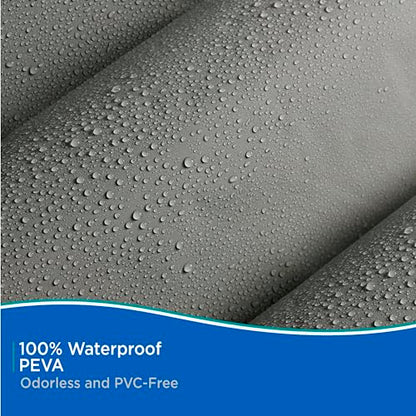 Kenney KN41439 Medium Weight 5 Gauge Waterproof PEVA Shower Curtain Liner with Rust-Resistant Metal Grommets and Weighted Magnetic Hem for Bathroom, 70" W x 72" H, Gray, 1-Pack - color: Grey, size: 70"W x 72"L (Pack of 1)