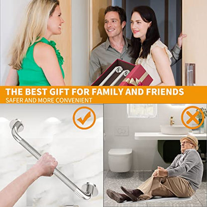 18 Inch Knurled Shower Grab Bar, Brushed Nickel, 2 Pack | 304 Stainless Steel, ADA 500lbs Support, Non-Slip Knurled Grip, Concealed Screws, Rustproof Handrail - color: Brushed Nickel Knurled, size: 18 Inch (Pack of 2)