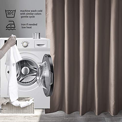 EurCross Brown Shower Curtain Liner Fabric 72 x 72 Inch, Hotel Luxury Washable Cloth Shower Curtain Bathroom,Taupe - color: Chocolate, size: 72"W x 72"L (Pack of 1)