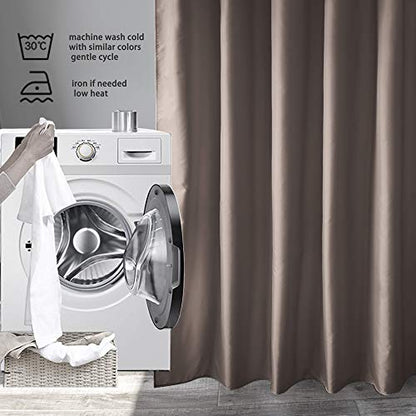 EurCross Brown Shower Curtain Liner Fabric 72 x 72 Inch, Hotel Luxury Washable Cloth Shower Curtain Bathroom,Taupe - color: Chocolate, size: 72"W x 72"L (Pack of 1)