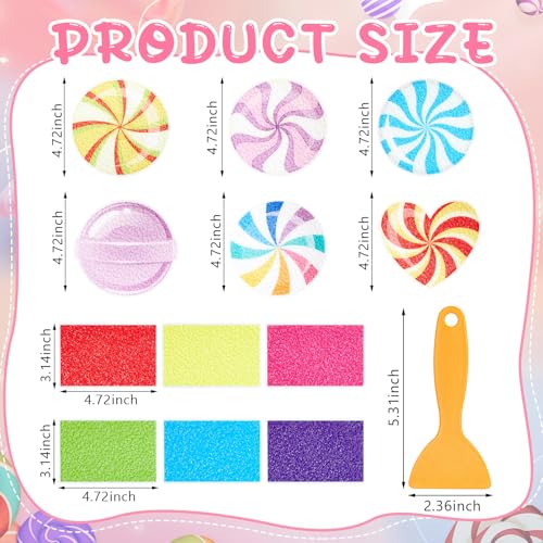 Fullhawl 30 Pcs Candy Non Slip Bathtub Stickers Colorful Candy Anti Slip Shower Stickers Shower Floor Nonslip Sticker Applique Adhesive Decals Treads with Scraper for Bathtub Bathroom Floor - style: Candy