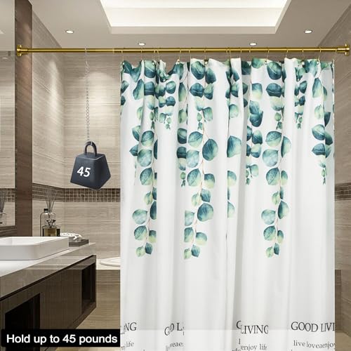 Heavy Duty Shower Rod, Adjustable Shower Curtain Rod, Expandable 47-84 Inch, Permanent Mount Shower Rod, Never Rust Stainless Steel For Window Curtain and Closet, Brushed Gold - color: BRUSHED GOLD