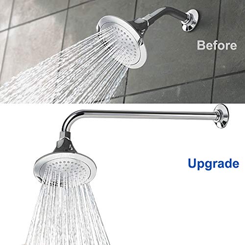 NearMoon Shower Arm, Extra Extension Arm with Flange, Stainless Steel Wall-Mounted Showerhead Extender Pipe (15 Inch, Chrome Finish) - color: Chrome Finish, style: 15 Inch