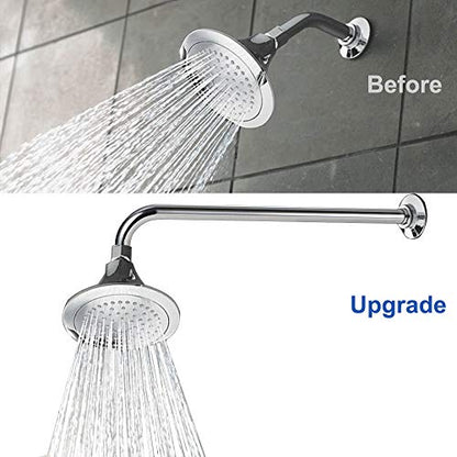 NearMoon Shower Arm, Extra Extension Arm with Flange, Stainless Steel Wall-Mounted Showerhead Extender Pipe (15 Inch, Chrome Finish) - color: Chrome Finish, style: 15 Inch
