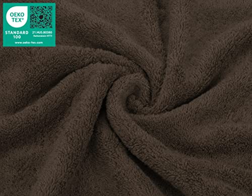 American Soft Linen 100% Cotton Luxury Turkish Towels, 4 PC Washcloth Set | Soft Absorbent Quick Dry OEKO Tex Standard 100 Certificated Durable Machine Washable Premium Hotel Quality - color: Chocolate Brown, size: 13"x13"