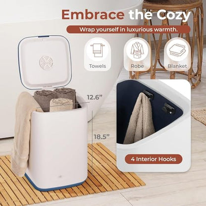 Bucket-23L Capacity Hot Warmer with Timer Function, Fits Up to Two Oversized Towels for Bathroom(Blue) - color: Blue