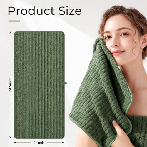 ZVH Hand Towels for Bathroom 6pcs 14X29.5inch,Quick Dry Microfiber,Super Soft,Hand Towels with Hanging Loops for Spa,Kitchen,Hotel (Avocado Green, Set of 6) - color: Avocado Green