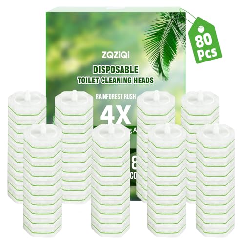 Toilet Brush for Clorox, Toilet Bowl Cleaner Refill Pads,80 Count | Compatible with Clorox Toilet System, Pre-Loaded Cleaner, 3-Layer Scrub Pads, 4X Cleaning Power , Light Scent - size: 80 Count Green