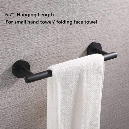 SEIDO 9 Inch Matte Black Towel Bar, 304 Stainless Steel Hand Towel Holder for Bathroom Wall, One-Piece Single Towel Rod Rack with 6.7" Hanging Length, No Assembly Required - color: Matte Black, size: 9 Inch