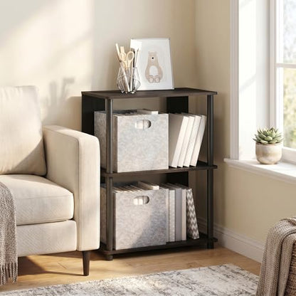 3-Tier Open Storage Shelves, Shelving Unit, Display Shelf, Book Shelf for Organization and Storage, Garage, Home Office, Living Room, Walnut
