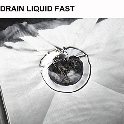 LASSHSWA 2 Pcs Kitchen Sink Strainer Stainless Steel, Mesh and Punching, Kitchen Sink Drain Strainer, Sink Strainers with Large Wide Rim 4.5" Diameter for Kitchen Sinks