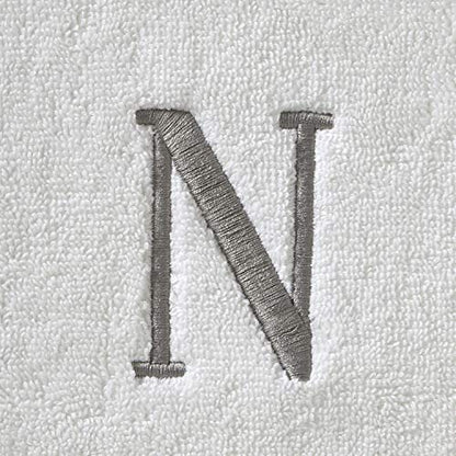 SKL Home Casual Monogram Hand Towel Set, N, 16x26, White 2 Count - color: Casual Monogram Hand Towel Set, size: Hand Towel Set, style: N