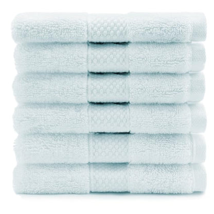 Maisonette Loft Egyptian Cotton Turkish Hand Towels - Soft, Absorbent Washcloths for Face - Ideal Quick Dry Small Towel Wash Cloth Set for Bathroom - (13" x 13", 6 Pack) - Sea Glass - color: Seaglass, style: Washcloths Set of 6