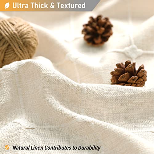 54x78 Boho Farmhouse Linen Heavy Duty Shower Curtain Set, Cream/Beige | Narrow Long Size, 330GSM Linen Blend, 3-side Tassels, Waterproof Fabric, 10 Plastic Hooks, Rustic Bohemian, Machine Washable - color: A - Cream, size: 54"W x 78"L (Pack of 1)