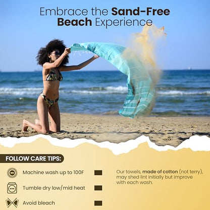 Gold CASE Turkish Beach Towel Set of 5 – 100% Cotton Beach Towels Oversized 70x38'' – MYRA Quick Dry Swim Towel – Lightweight Turkish Towels Set in Multi Color - color: Multi-1, size: Beach-Bath Towel Set of 5