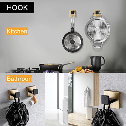 5 Pieces Bathroom Hardware Accessories Set Black and Gold Towel Bar Set,Wall Mounted Stainless Steel,23.6 Inch - color: Gold&black