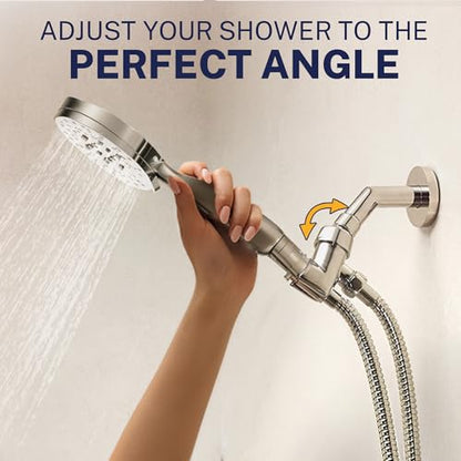 HammerHead Showers® Solid Metal 3-Spray Handheld Shower Head with Extra Long Hose and Shutoff Valve – Chrome - Perfect Dog Shower Head Attachment with 3 High Pressure Sprays - 2.5 GPM - color: Polished Chrome, size: 2.5 GPM with PAUSE
