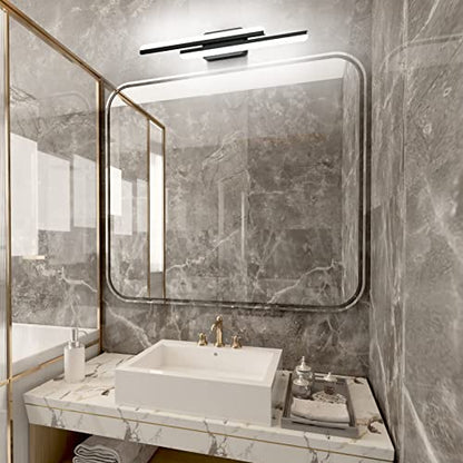 Ralbay 32" Black Bathroom Vanity Lights 36W Frosted Aluminum Modern LED Matte Black Vanity Light for Bathroom Lighting Fixtures White Light 6000K Black 32 inch - color: Black, size: 32 inch